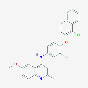molecular formula C27H20Cl2N2O2 B420870 N-{3-chloro-4-[(1-chloro-2-naphthyl)oxy]phenyl}-6-methoxy-2-methyl-4-quinolinamine CAS No. 313550-52-6