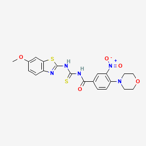 molecular formula C20H19N5O5S2 B4208742 N-[(6-methoxy-1,3-benzothiazol-2-yl)carbamothioyl]-4-(morpholin-4-yl)-3-nitrobenzamide 