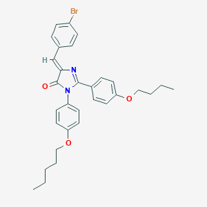 molecular formula C31H33BrN2O3 B420883 (4Z)-4-[(4-BROMOPHENYL)METHYLIDENE]-2-(4-BUTOXYPHENYL)-1-[4-(PENTYLOXY)PHENYL]-4,5-DIHYDRO-1H-IMIDAZOL-5-ONE 