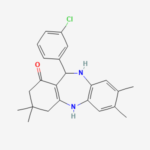molecular formula C23H25ClN2O B4208875 11-(3-chlorophenyl)-3,3,7,8-tetramethyl-2,3,4,5,10,11-hexahydro-1H-dibenzo[b,e][1,4]diazepin-1-one 