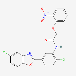 molecular formula C21H13Cl2N3O5 B4208923 N-[2-chloro-5-(5-chloro-1,3-benzoxazol-2-yl)phenyl]-2-(2-nitrophenoxy)acetamide 