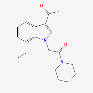 molecular formula C19H24N2O2 B4208977 1-{7-ethyl-1-[2-oxo-2-(1-piperidinyl)ethyl]-1H-indol-3-yl}ethanone 