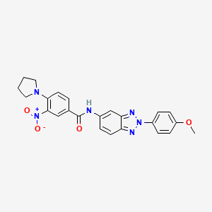 molecular formula C24H22N6O4 B4208992 N-[2-(4-methoxyphenyl)-2H-1,2,3-benzotriazol-5-yl]-3-nitro-4-(1-pyrrolidinyl)benzamide 