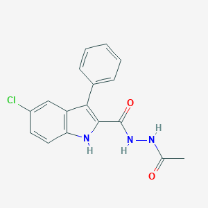 molecular formula C17H14ClN3O2 B420900 N'-acetyl-5-chloro-3-phenyl-1H-indole-2-carbohydrazide CAS No. 295347-75-0