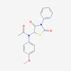 molecular formula C18H16N2O4S B420902 N-(2,4-dioxo-3-phenyl-1,3-thiazolidin-5-yl)-N-(4-methoxyphenyl)acetamide 