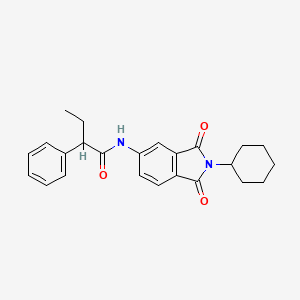 molecular formula C24H26N2O3 B4209122 N-(2-cyclohexyl-1,3-dioxo-2,3-dihydro-1H-isoindol-5-yl)-2-phenylbutanamide 