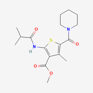 molecular formula C17H24N2O4S B4209182 methyl 2-(isobutyrylamino)-4-methyl-5-(1-piperidinylcarbonyl)-3-thiophenecarboxylate 