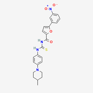 molecular formula C24H24N4O4S B4209218 N-({[4-(4-methyl-1-piperidinyl)phenyl]amino}carbonothioyl)-5-(3-nitrophenyl)-2-furamide 