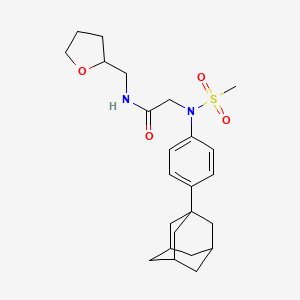 molecular formula C24H34N2O4S B4209221 N~2~-[4-(1-adamantyl)phenyl]-N~2~-(methylsulfonyl)-N~1~-(tetrahydro-2-furanylmethyl)glycinamide 