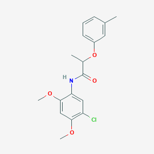 molecular formula C18H20ClNO4 B4209225 N-(5-chloro-2,4-dimethoxyphenyl)-2-(3-methylphenoxy)propanamide 