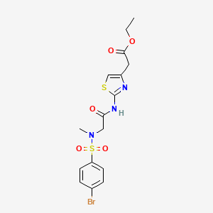 molecular formula C16H18BrN3O5S2 B4209230 ethyl [2-({N-[(4-bromophenyl)sulfonyl]-N-methylglycyl}amino)-1,3-thiazol-4-yl]acetate 