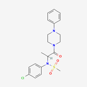 molecular formula C20H24ClN3O3S B4209241 N-(4-chlorophenyl)-N-[1-methyl-2-oxo-2-(4-phenyl-1-piperazinyl)ethyl]methanesulfonamide 