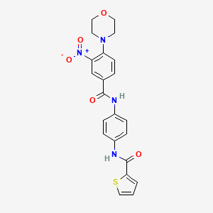 molecular formula C22H20N4O5S B4209266 N-(4-{[4-(4-morpholinyl)-3-nitrobenzoyl]amino}phenyl)-2-thiophenecarboxamide 