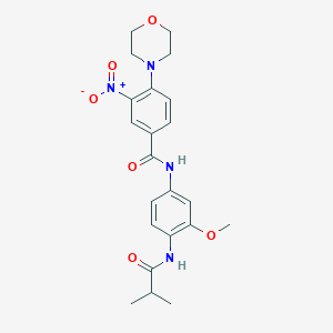 molecular formula C22H26N4O6 B4209369 N-[4-(isobutyrylamino)-3-methoxyphenyl]-4-(4-morpholinyl)-3-nitrobenzamide 