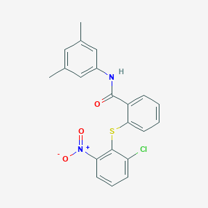 molecular formula C21H17ClN2O3S B4209381 2-[(2-Chloro-6-nitrophenyl)sulfanyl]-N~1~-(3,5-dimethylphenyl)benzamide 