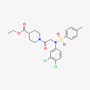 molecular formula C23H26Cl2N2O5S B4209426 ethyl 1-{N-(3,4-dichlorophenyl)-N-[(4-methylphenyl)sulfonyl]glycyl}-4-piperidinecarboxylate 