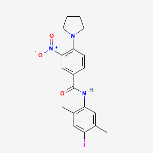 molecular formula C19H20IN3O3 B4209591 N-(4-iodo-2,5-dimethylphenyl)-3-nitro-4-(1-pyrrolidinyl)benzamide 