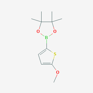 molecular formula C11H17BO3S B042097 2-(5-Methoxythiophen-2-yl)-4,4,5,5-tetramethyl-1,3,2-dioxaborolane CAS No. 596819-12-4