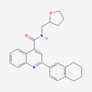 molecular formula C25H26N2O2 B4209719 N~4~-(Tetrahydro-2-furanylmethyl)-2-(5,6,7,8-tetrahydro-2-naphthalenyl)-4-quinolinecarboxamide 