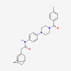 molecular formula C30H37N3O2 B4209734 N-(4-{4-[(4-methylphenyl)carbonyl]piperazin-1-yl}phenyl)-2-(tricyclo[3.3.1.1~3,7~]dec-1-yl)acetamide 