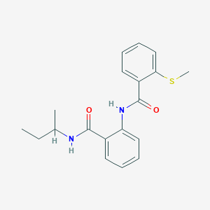 molecular formula C19H22N2O2S B4209755 N-{2-[(sec-butylamino)carbonyl]phenyl}-2-(methylthio)benzamide 