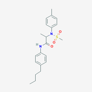 molecular formula C21H28N2O3S B4209774 N~1~-(4-butylphenyl)-N~2~-(4-methylphenyl)-N~2~-(methylsulfonyl)alaninamide 