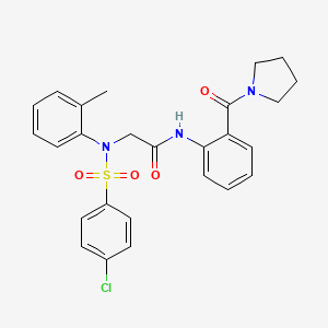 molecular formula C26H26ClN3O4S B4209883 N~2~-[(4-chlorophenyl)sulfonyl]-N~2~-(2-methylphenyl)-N~1~-[2-(1-pyrrolidinylcarbonyl)phenyl]glycinamide 