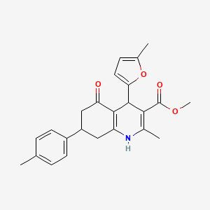 molecular formula C24H25NO4 B4209929 methyl 2-methyl-4-(5-methyl-2-furyl)-7-(4-methylphenyl)-5-oxo-1,4,5,6,7,8-hexahydro-3-quinolinecarboxylate 