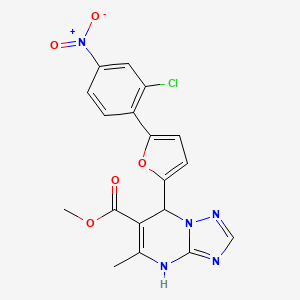 molecular formula C18H14ClN5O5 B4209932 methyl 7-[5-(2-chloro-4-nitrophenyl)-2-furyl]-5-methyl-4,7-dihydro[1,2,4]triazolo[1,5-a]pyrimidine-6-carboxylate 