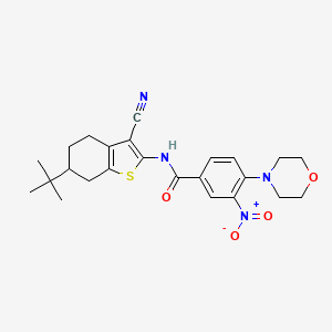 molecular formula C24H28N4O4S B4210094 N-(6-tert-butyl-3-cyano-4,5,6,7-tetrahydro-1-benzothien-2-yl)-4-(4-morpholinyl)-3-nitrobenzamide 
