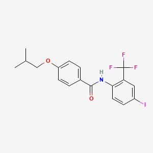 molecular formula C18H17F3INO2 B4210107 N-[4-iodo-2-(trifluoromethyl)phenyl]-4-(2-methylpropoxy)benzamide 