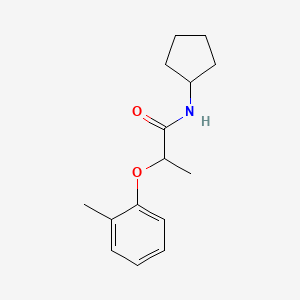 molecular formula C15H21NO2 B4210162 N-cyclopentyl-2-(2-methylphenoxy)propanamide 