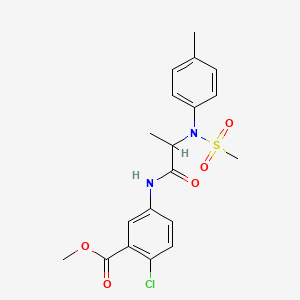 molecular formula C19H21ClN2O5S B4210277 methyl 2-chloro-5-{[N-(4-methylphenyl)-N-(methylsulfonyl)alanyl]amino}benzoate 