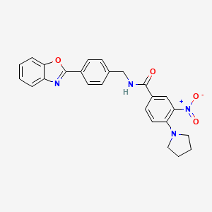 molecular formula C25H22N4O4 B4210467 N-[4-(1,3-benzoxazol-2-yl)benzyl]-3-nitro-4-(1-pyrrolidinyl)benzamide 