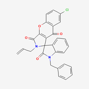molecular formula C28H19ClN2O4 B4210687 2-allyl-1'-benzyl-7-chloro-2H-spiro[chromeno[2,3-c]pyrrole-1,3'-indole]-2',3,9(1'H)-trione 