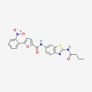 molecular formula C22H18N4O5S B4210825 N-[2-(butyrylamino)-1,3-benzothiazol-6-yl]-5-(2-nitrophenyl)-2-furamide 