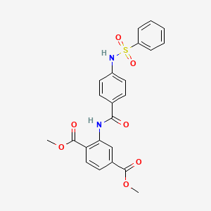 molecular formula C23H20N2O7S B4211051 dimethyl 2-({4-[(phenylsulfonyl)amino]benzoyl}amino)terephthalate 