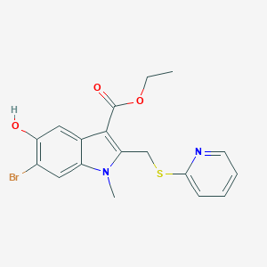 molecular formula C18H17BrN2O3S B421111 ethyl 6-bromo-5-hydroxy-1-methyl-2-[(pyridin-2-ylsulfanyl)methyl]-1H-indole-3-carboxylate 