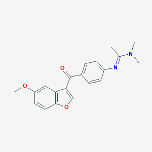 molecular formula C20H20N2O3 B421159 N'-{4-[(5-methoxy-1-benzofuran-3-yl)carbonyl]phenyl}-N,N-dimethylethanimidamide CAS No. 1164537-90-9