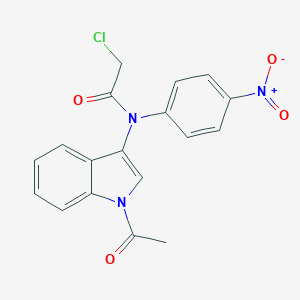 molecular formula C18H14ClN3O4 B421172 N-(1-acetyl-1H-indol-3-yl)-2-chloro-N-{4-nitrophenyl}acetamide CAS No. 182123-28-0