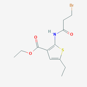 molecular formula C12H16BrNO3S B421186 ETHYL 2-(3-BROMOPROPANAMIDO)-5-ETHYLTHIOPHENE-3-CARBOXYLATE CAS No. 331666-25-2