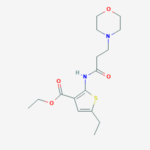 molecular formula C16H24N2O4S B421197 ETHYL 5-ETHYL-2-[3-(MORPHOLIN-4-YL)PROPANAMIDO]THIOPHENE-3-CARBOXYLATE 