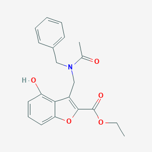 molecular formula C21H21NO5 B421241 Ethyl 3-((N-benzylacetamido)methyl)-4-hydroxybenzofuran-2-carboxylate CAS No. 114333-52-7