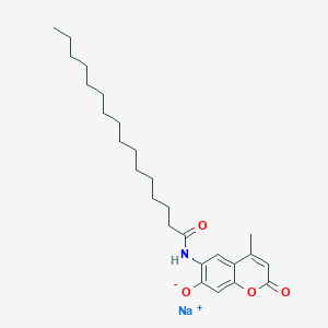 molecular formula C26H38NNaO4 B042128 N-(7-Hydroxy-4-methyl-2-oxo-2H-1-benzopyran-6-yl)hexadecanamide Sodium Salt CAS No. 113808-19-8