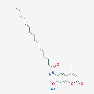 molecular formula C26H38NNaO4 B042128 Sodium;6-(hexadecanoylamino)-4-methyl-2-oxochromen-7-olate CAS No. 113808-19-8
