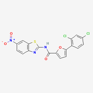 molecular formula C18H9Cl2N3O4S B4212957 5-(2,4-dichlorophenyl)-N-(6-nitro-1,3-benzothiazol-2-yl)-2-furamide 