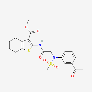 molecular formula C21H24N2O6S2 B4212969 methyl 2-[[2-(3-acetyl-N-methylsulfonylanilino)acetyl]amino]-4,5,6,7-tetrahydro-1-benzothiophene-3-carboxylate 