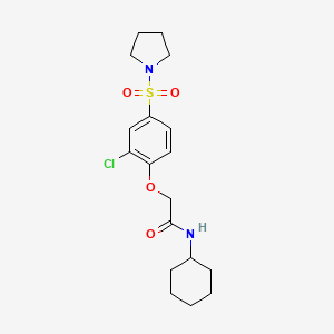 molecular formula C18H25ClN2O4S B4213006 2-(2-chloro-4-pyrrolidin-1-ylsulfonylphenoxy)-N-cyclohexylacetamide 