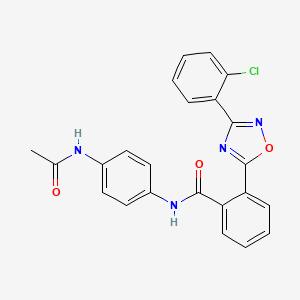 molecular formula C23H17ClN4O3 B4213029 N-[4-(acetylamino)phenyl]-2-[3-(2-chlorophenyl)-1,2,4-oxadiazol-5-yl]benzamide 