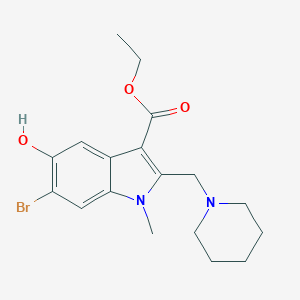 molecular formula C18H23BrN2O3 B421303 ethyl 6-bromo-5-hydroxy-1-methyl-2-(1-piperidinylmethyl)-1H-indole-3-carboxylate CAS No. 296245-63-1